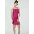 thumbnail image 3 of 2Bunnies Girls' 8yr-14yr Tween Teen Bodycon Ruched Spaghetti Strap Shimmer Sequin Party Dance Mini Dress, 3 of 6