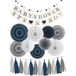 Blue and grey elephant baby cheap shower decorations