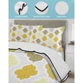 thumbnail image 3 of Quilt King Size Bedding Set, Yellow Orange Moroccan Reversible Summer Quilt 3 Pieces, Vintage Boho Geometric Pattern Gray Lightweight Bedspreads Coverlets with 2 Pillow Shams for All Seasons, 3 of 5