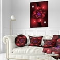 thumbnail image 3 of Designart Red Fractal Flower with Illumination - Floral Throw Pillow - 12x20, 3 of 5