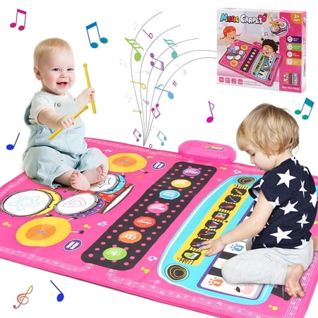TIANLAIMEI Baby Piano Mat, 36" x 28" Drum Mat, Musical Playmat, Floor Keyboard Music Dance Touch Playmat Toy, Adjustable Volume/ Record/ Playback for Age 1-5 Years Old Toddler Boys Girls