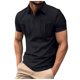 thumbnail image 1 of Polo de verano para hombre con solapa, botones y doble bolsillo, color liso, manga corta y corte informal, 1 of 4