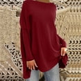 thumbnail image 2 of yoeyez Summer Tops for Women 2024 Plus Size Plain Tops For Women Long Sleeve Sweaters Work Casual Shirts Plus Size Blouses Summer Midi Tunic Pullover, 2 of 6
