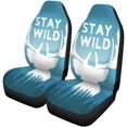 thumbnail image 2 of ABPHQTO Juego de 2 fundas para asientos de coche Wilderness Deer y Pine Trees Stay Wild para Hipster Universal Auto Seats Front Protector Fits, 2 of 4