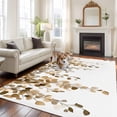 thumbnail image 3 of Area Rug 72×108in, Watercolor Eucalyptus Leaves on The Top Floor Carpet Living Room Rug, Brown Leaf Non-Slip Welcome Mat Indoor Rugs for Bedroom Dining Room, 3 of 9