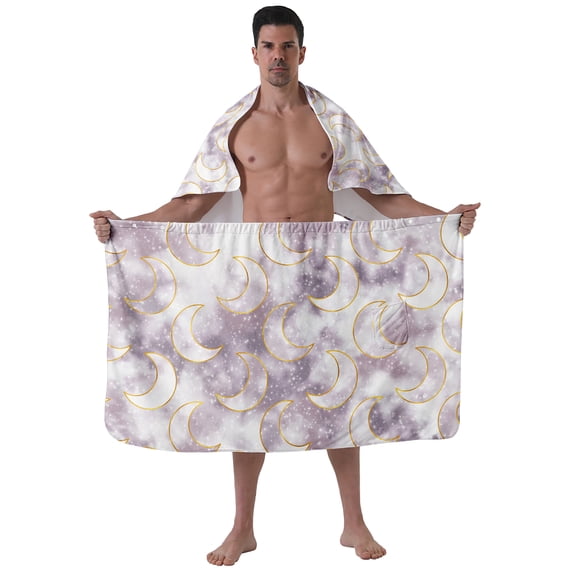 Colevkie Men's 2 Pcs Shower Skirt & Bath Towel Set for Bathroom Hotel Spa Beach Towel Wrap Set Soft Absorbent Portable
