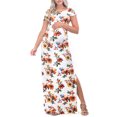 thumbnail image 2 of Mother Bee Maternity Short Sleeve Bodycon Dress with Ruched Side Slits for Baby Shower or Casual Wear, 2 of 4