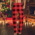 thumbnail image 2 of Aimik Hanes Mens Lounge Pants Comfy Pajama Pants Plaid Pajama Bottoms with Pockets Drawstring Pj Bottoms Pants Unisex Christmas Pajama Pants-White-6 S, 2 of 5