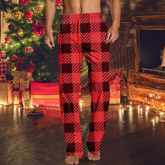 Aloohaidyvio Plaid Pajama Pants Mens Christmas Pajama Pants Holiday Pajamas for Lounging Sleeping Party