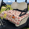thumbnail image 2 of COEQINE Golf Cart Seat Covers Blanket, Travel Sports Cart Seat Cushion Covers for 2 Person Seats Club Car, Universal Golf Accessories for Summer or Winter, Red Beige Paw Heart, 2 of 8