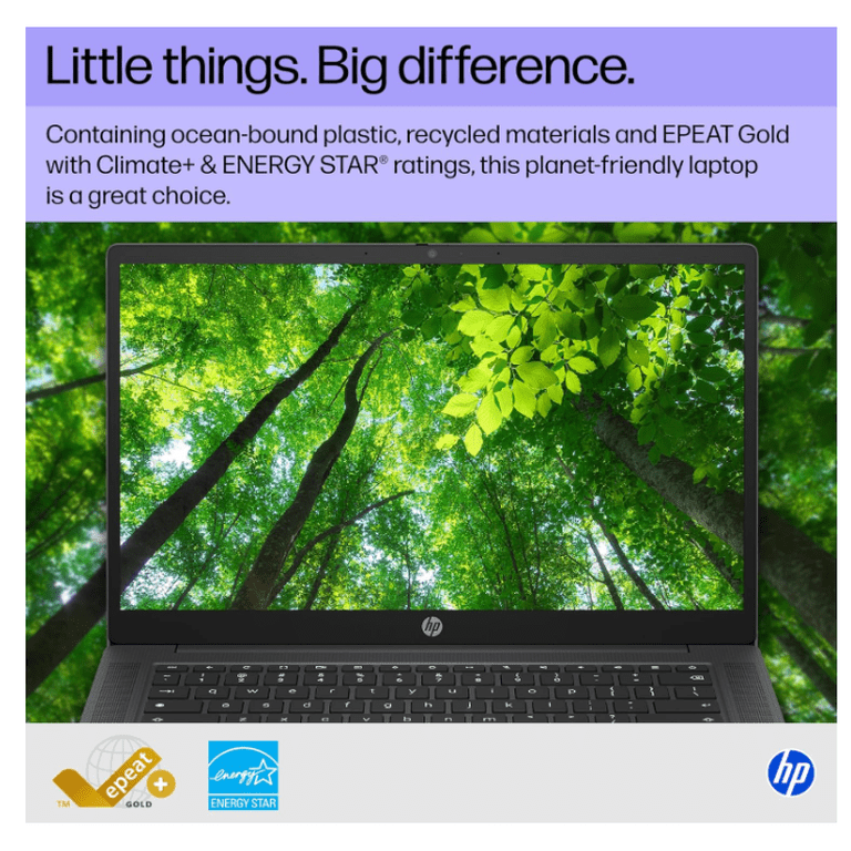 HP, Chromebook 14 inch Laptop, N100, HD Display, 8 GB RAM, 128 GB
