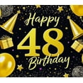 thumbnail image 4 of Glamorous Gold and White Balloon Themed Happy 48 Birthday Banner Party Decoration Background Backdrop for Birthday Celebrations Photography Props and Event Decorations, 4 of 6