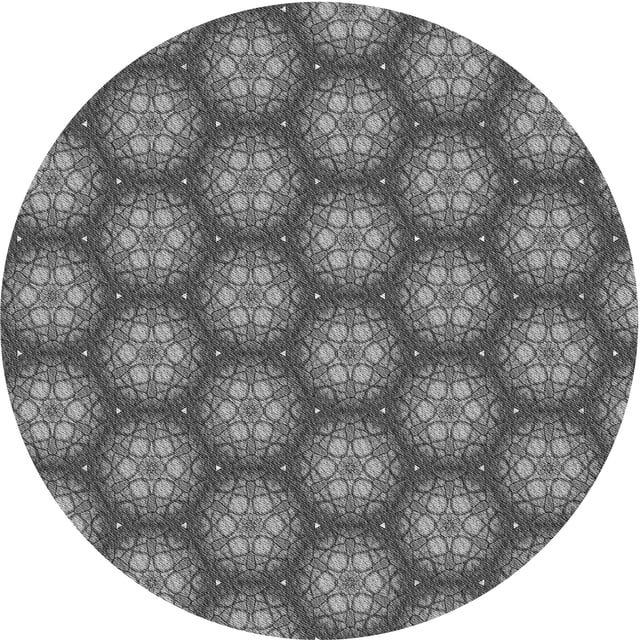 Ahgly Company Tapis Rond Lavable en Machine Intérieur Transitionnel Gris Loup Gris, 3 Pieds Rond