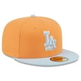 thumbnail image 3 of Men's New Era Orange/Light Blue Los Angeles Dodgers Spring Color Basic Two-Tone 59FIFTY Fitted Hat, 3 of 6
