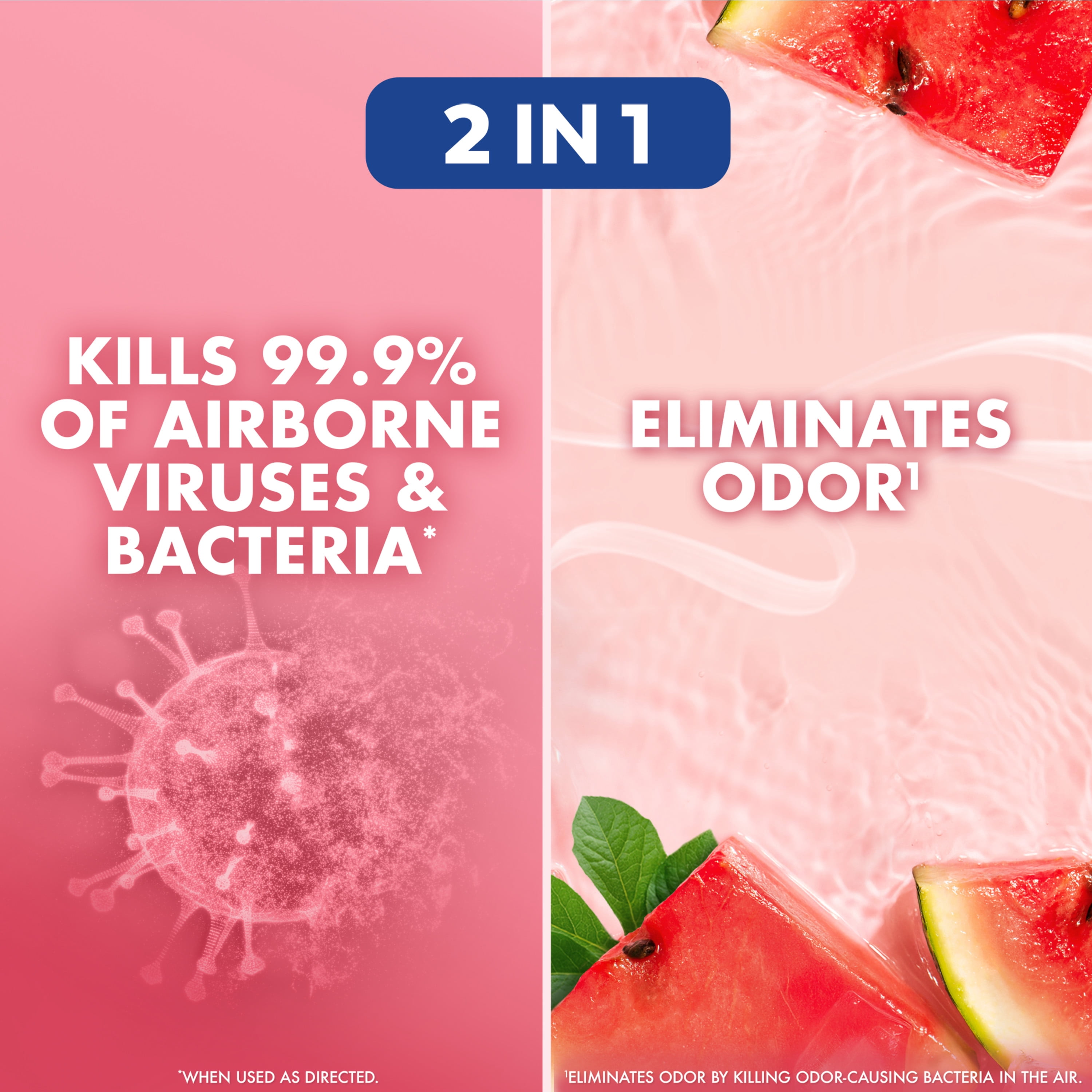 Lysol Air Sanitizer Spray for Air Sanitization and Bacterial Odor Elimination, Air Freshener Alternative, Summer Watermelon Scent, 10 oz