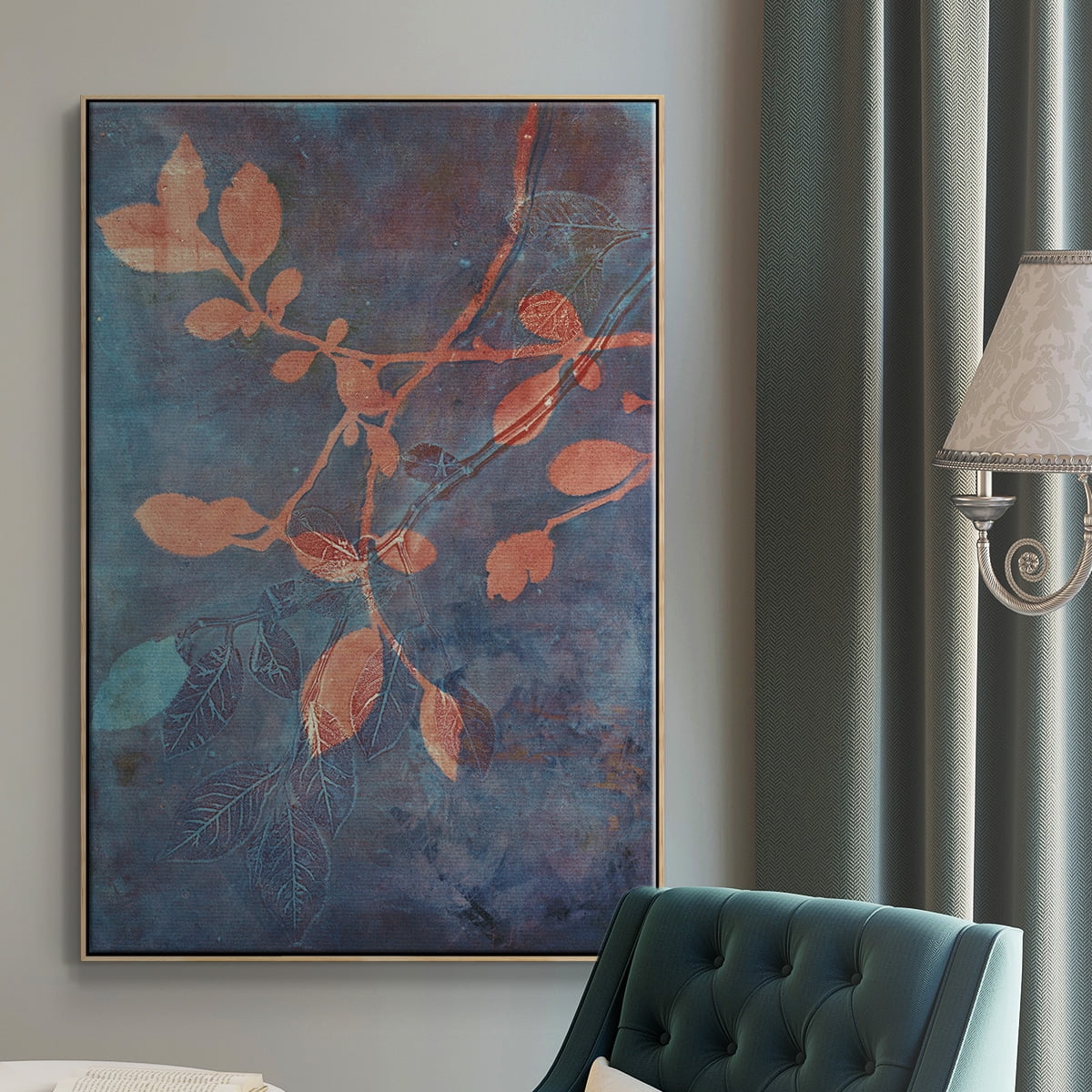 Branching Out XVIII Framed Premium Gallery Wrapped Canvas - Ready to Hang - 17 x 25 - Natural Wood Floating Frame