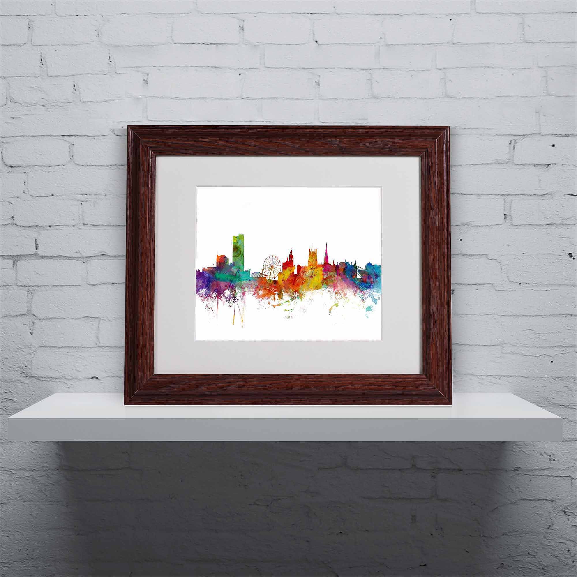 Trademark Fine Art "Sheffield England Skyline II" Canvas Art by Michael Tompsett, Wood Frame