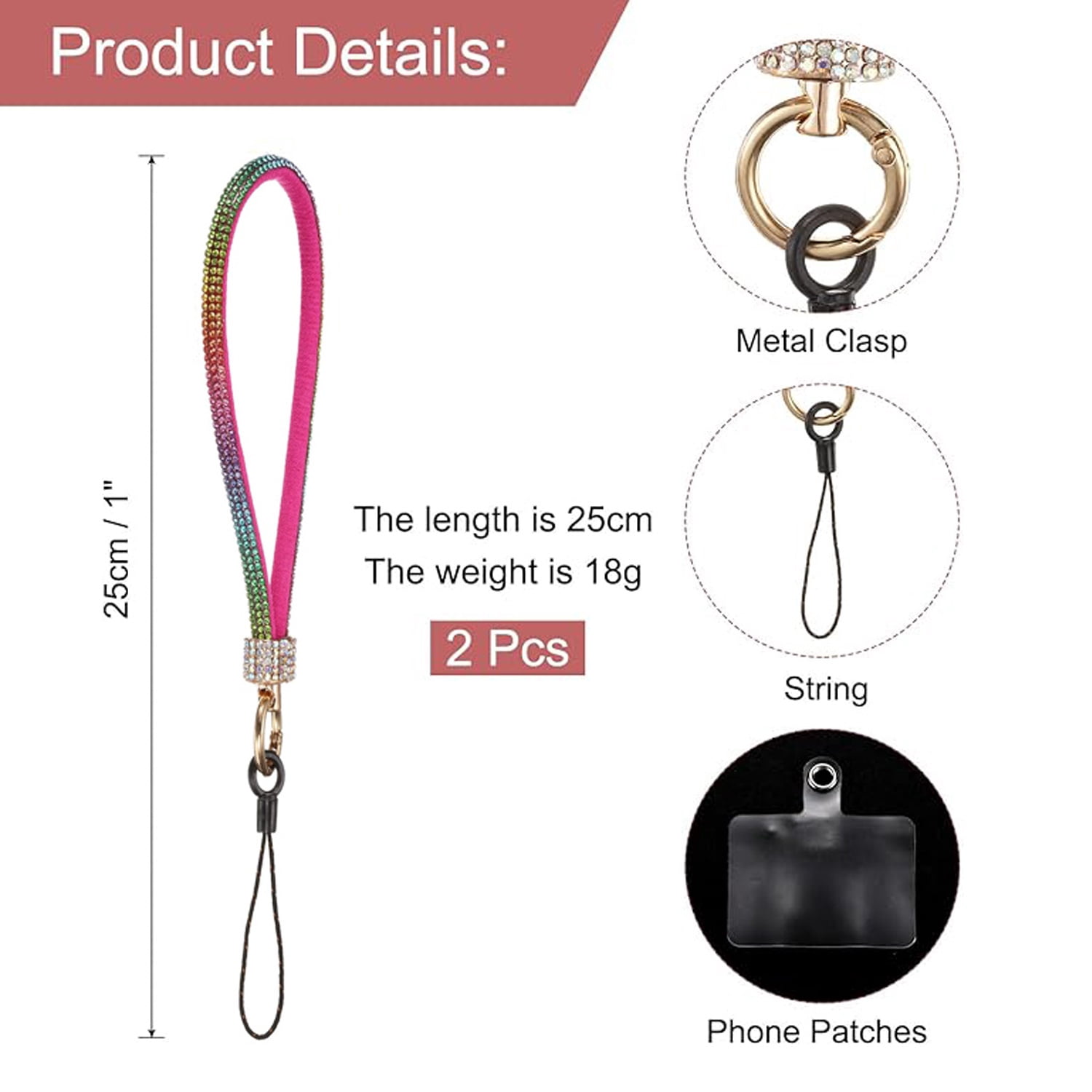 Rhinestone Bracelet Lanyard for Mobile Phones - Multicolor
