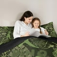 thumbnail image 2 of Manfei Green Dinosaur 2pcs Bedding Comforter Set,Tree Leaves Twin Comforter Sets,Jungle Animal Bedding Set,Super Cozy Wildlife Room Decoration,Reversible, 2 of 5