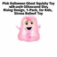 thumbnail image 2 of Pink Halloween Ghost Squishy Toy with Glitter and Slow Rising Design, 1-Pack, for Kids, Relaxation Toy, 2 of 3