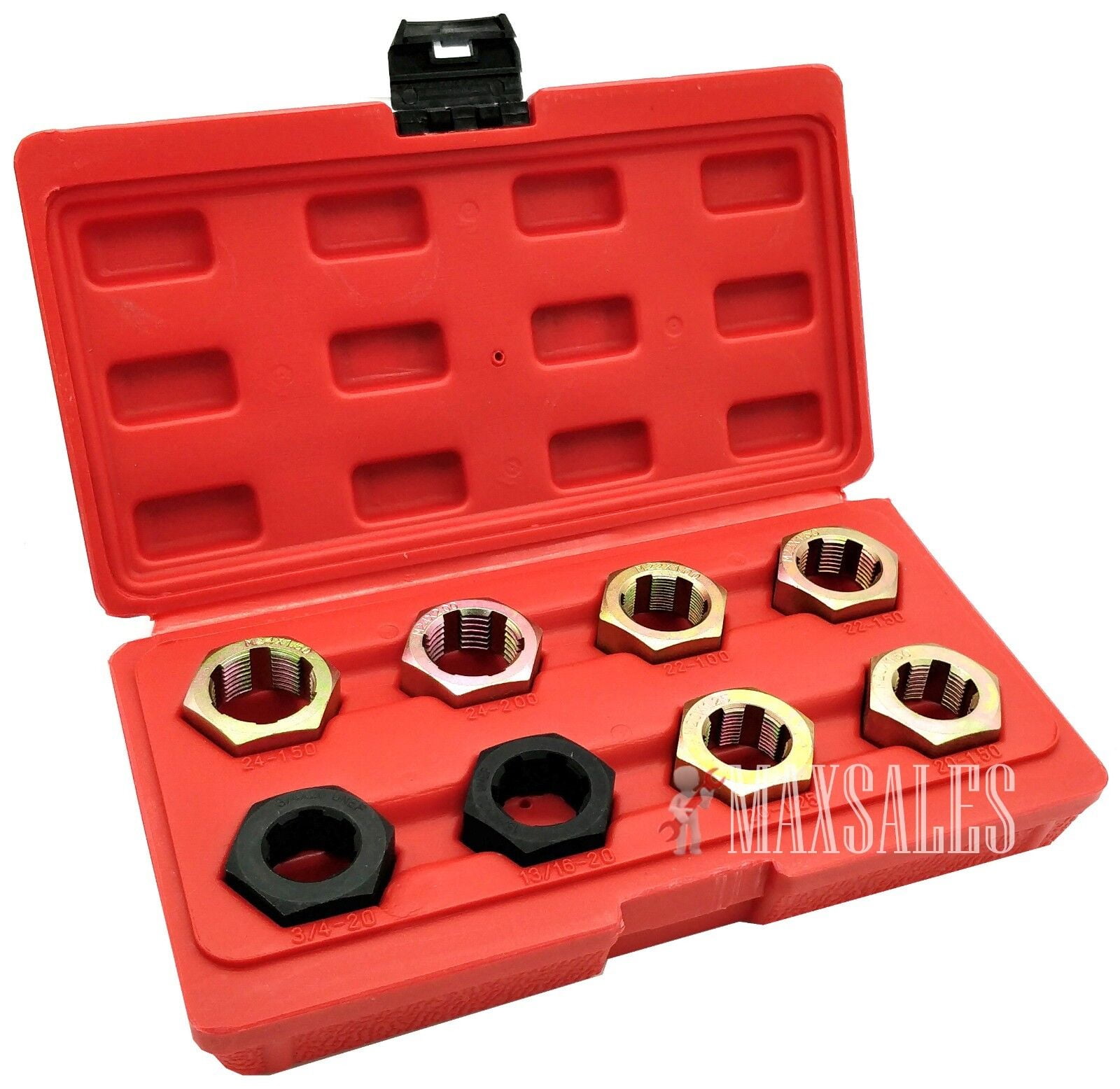 8pc AXLE SPINDLE METRIC & SAE CLEANING/RETHREADING SET KIT 4 FWD
