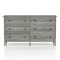thumbnail image 2 of 24/7 Shop At Home Zed Transitional Wood Bedroom 6 Drawer Chest Dresser in Vintage Gray Oak, 2 of 5