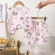 thumbnail image 2 of Odeerbi 1-6 Años Niños Niñas Pijama de Verano de Algodón Con Camiseta de Tirantes Conjunto de Pantalones Cortos Suave Estampado Ropa de Dormir Conjunto de Pijama de Dos Piezas, 2 of 8