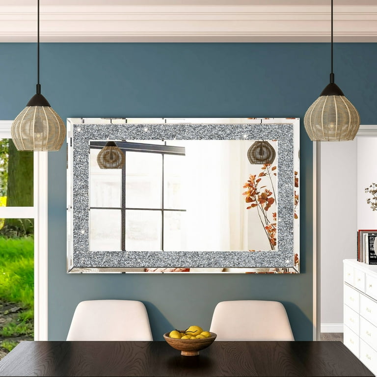 Diamond Painted Portable Rectangular Small Mirrors Suitable For