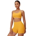 thumbnail image 2 of IDOPIP Women 2 Piece Seamless Backless Yoga Sets High Waist Shorts and Sports Bra Gym Athletic Clothing Outfits, 2 of 7