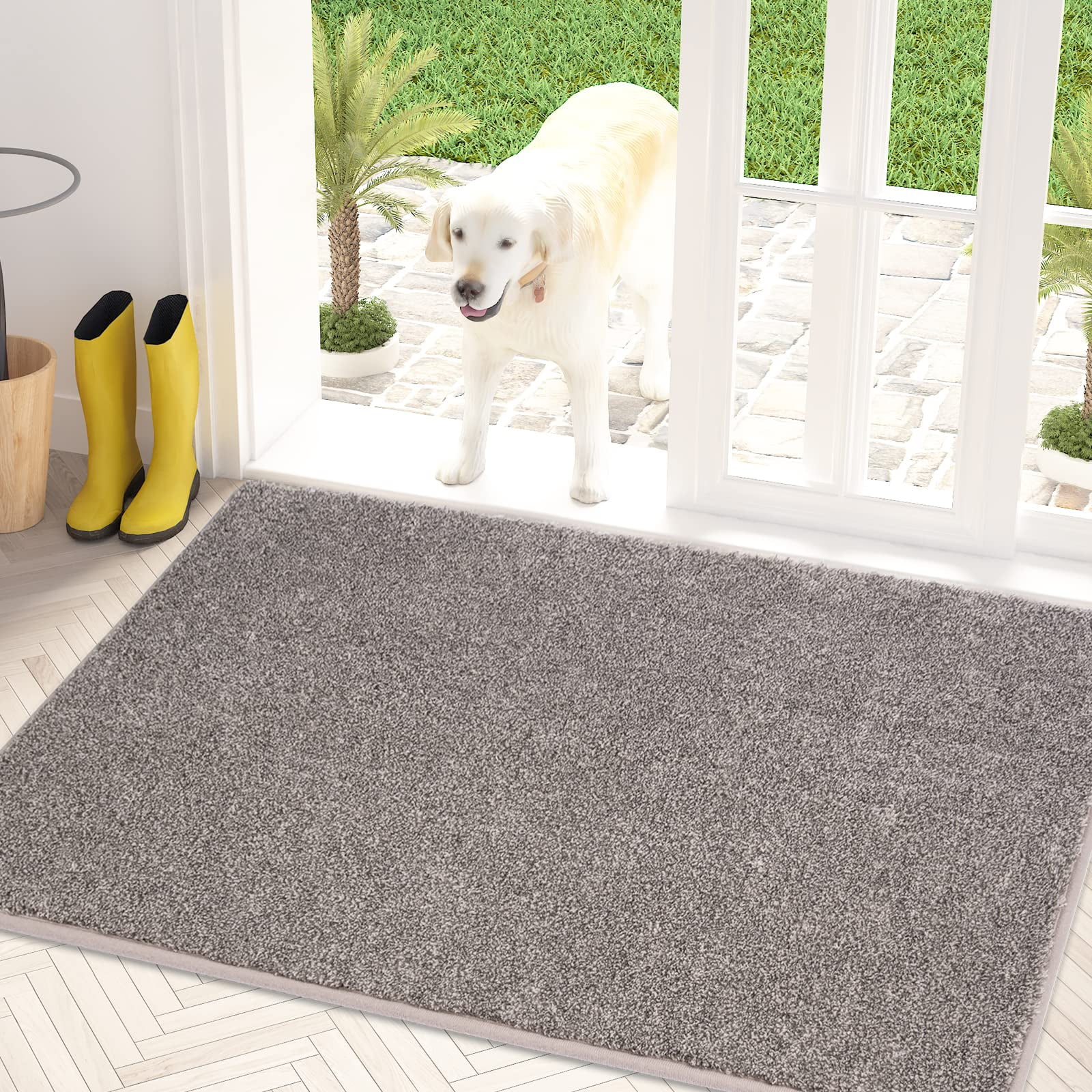 PURRUGS Dirt Trapper Door mat 33.5 x 59, Non-Skid/Slip Machine Washable  Microfiber Entryway Rug, Dog Door Mat, Super Absorbent Welcome mat for  Muddy