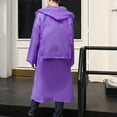 thumbnail image 3 of Xfvqtps Adult Mens and Womens Raincoat with Hooded Long Adjustable Drawstring Solid Color Reusable Button Transparent Waterproof Cycling Hiking Rain Jackets Rain Poncho Purple, 3 of 4