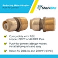 thumbnail image 4 of Adaptador reductor SharkBite U116LFA, 1/2 x 3/4 pulgadas, latón, 4 of 5