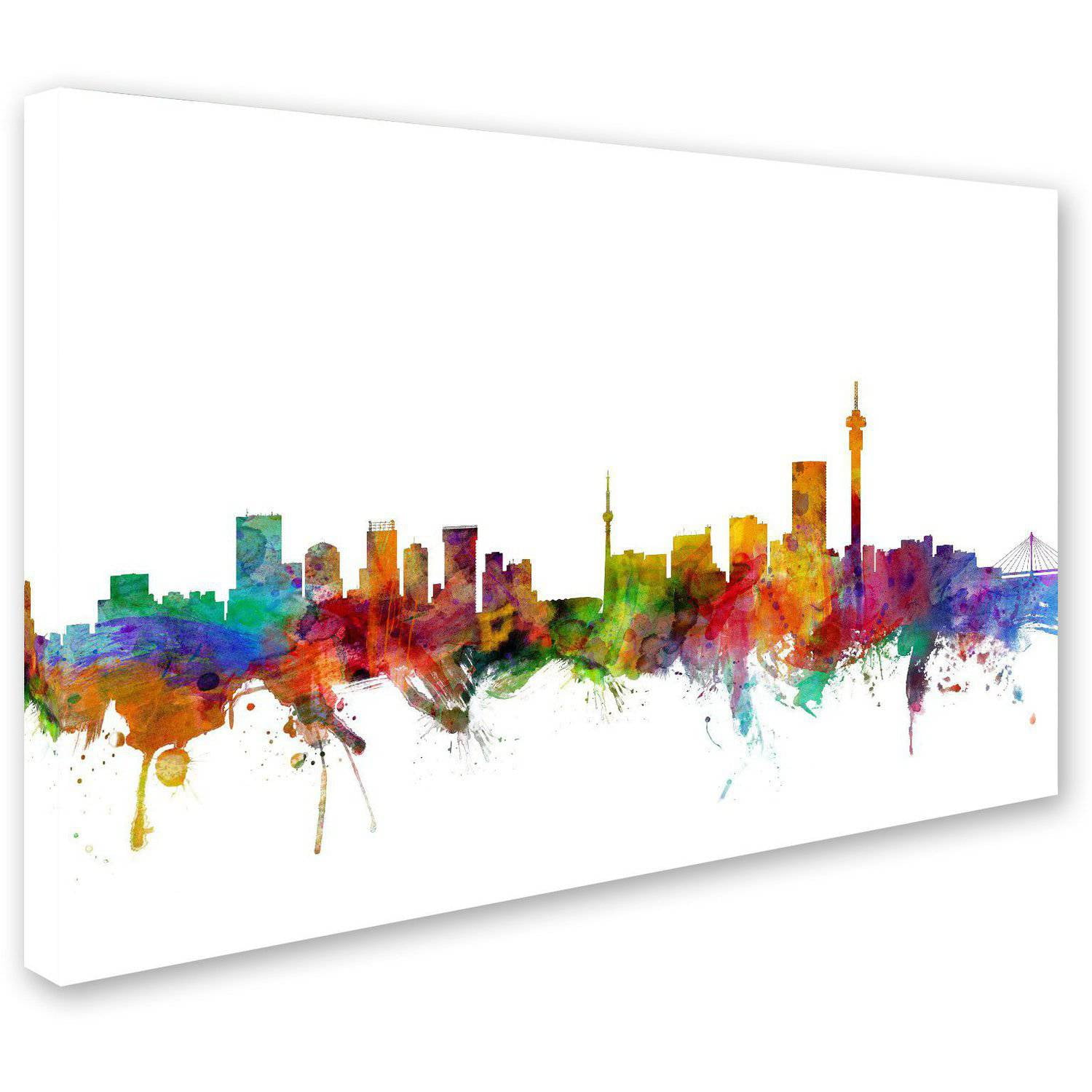 Trademark Fine Art "Johannesburg South Africa Skyline" Canvas Art by Michael Tompsett