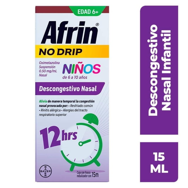 Afrin No Drip Oximetazolina 0.50 mg/ml infantil suspensión nasal 15 ml