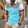 thumbnail image 2 of Taqqpue Men's Shirts Short Sleeve Casual Summer Shirts Striped Fashion Soft Comfort Slim Fit Shirt Classic Collared Athletic Gofl Tee Top, 2 of 3
