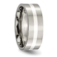 thumbnail image 3 of Titanium Sterling Silver Inlay Flat 8mm Polished Band, 3 of 8