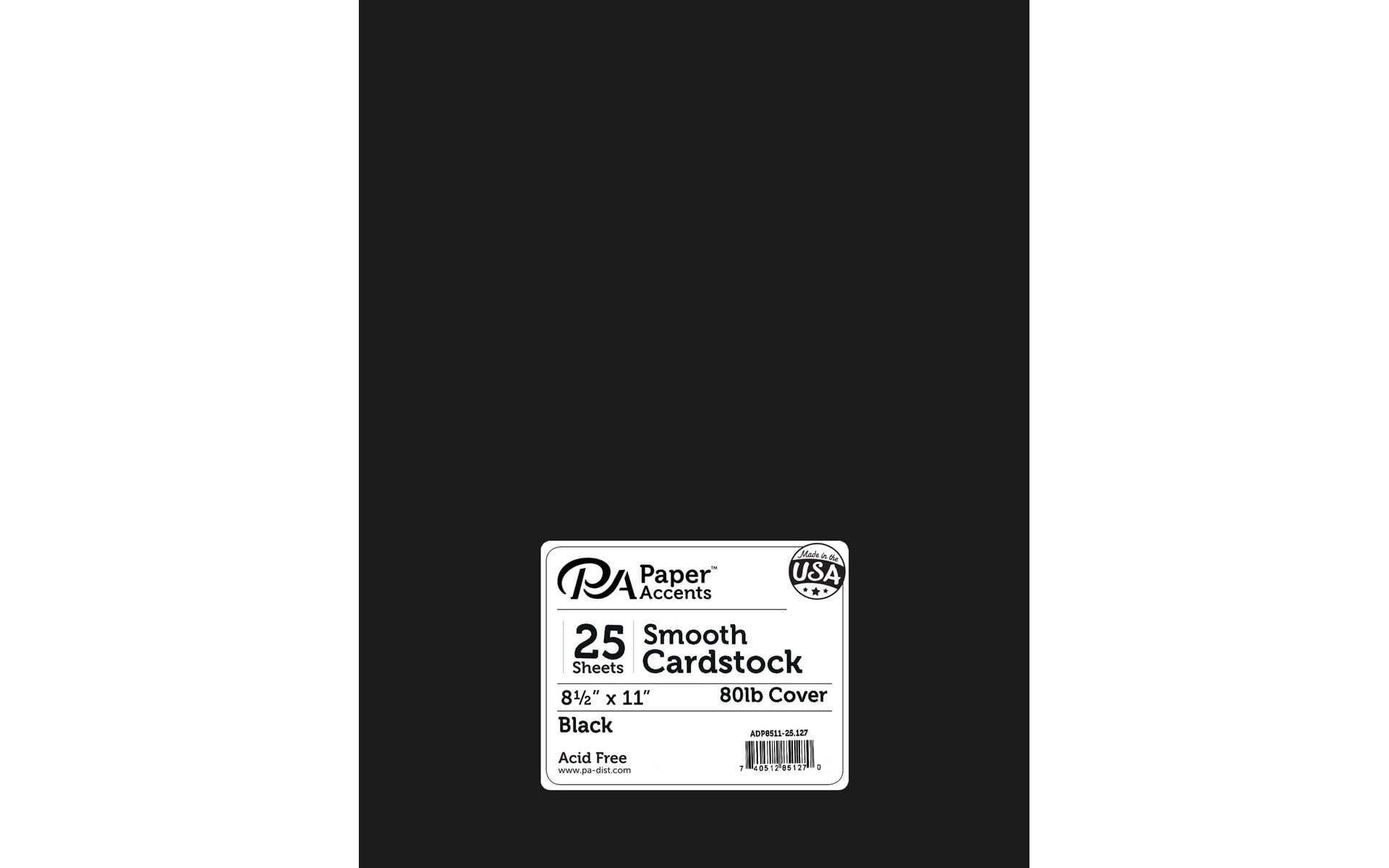 Paper Accents Cardstock 8.5'x 11' Smooth 80lb Black 25pc