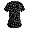 thumbnail image 3 of Luxalzxs Women's Christmas Working Uniform Tops Short Sleeve V-Neck Scrubs Top Nursing Shirts Workwear, 3 of 4