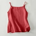 thumbnail image 2 of CheerKidz Adjustable Strap Camisole for Women and V-Neck Imitation Cotton and Linen Tank Top,Summer Fashion ,Casual Breathable Wear(Red,M), 2 of 8