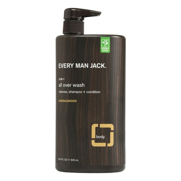 Every Man Jack 3 in 1 All Over Wash, Sandalwood, 32 fl. Oz. Walmart