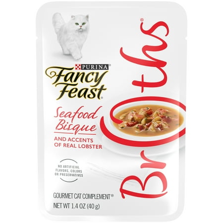 UPC: 0050000543182 | Fancy Feast Seafood Bisque & Accents of Real Lobster Flavor Broth Wet Cat Food for Adult  1.4 oz. Pouch (16 Count)