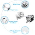 thumbnail image 4 of Uxcell Cheerleading Pom Poms, with Baton Handle and 2Pcs White Large Cheerleader Hair Bow, Silver Tone 2 Pack, 4 of 7