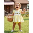 thumbnail image 5 of Cenuakty Baby 3M 6M 12M 18M Girl Romper Dress Bee Embroidered Flying Sleeve Smocked Jumpsuit Cute Summer Clothes, 5 of 9