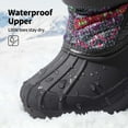 thumbnail image 5 of Dream Pairs Big Kid Boys & Girls Mid Calf Waterproof Winter Snow Boots KAMICK. color GREY/MULTI, size 2., 5 of 6