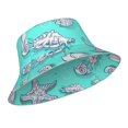 thumbnail image 2 of Easygdp Seashell And Starfish Double-Sided Reflective Fisherman Hat,Sun Visor,Casual Hat,Fluorescent Hat,Suitable For Outdoor And Night Walking,Unisex, 2 of 9