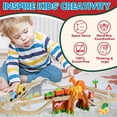 thumbnail image 3 of Set de tren de madera Lehoo Castle Dinosaur con rieles para niños pequeños, 3 of 8