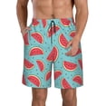 thumbnail image 2 of Uemuo Watermelon Pattern Men's Swim Trunks Hawaiian Beach Bathing Suit Swimsuits Beach Quick-Dry Shorts with Pockets-3X-Large, 2 of 9