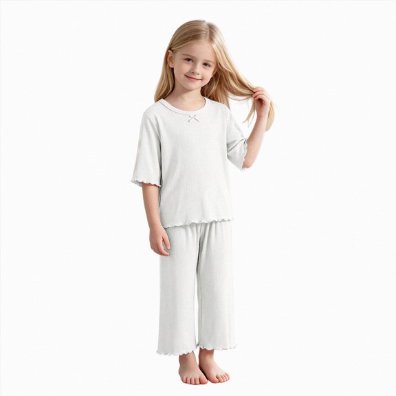 Bamboo Viscose Toddler Girls Kids Pajama Sets Snug fit Long-Sleeve Softness Sleepwear Pjs Jammies,moisture-wicking 6-12 Months 12-24 Months 2t 3t 4t 5t 6t 7t 8t 9t Children 11-12 Years