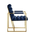 thumbnail image 2 of Inspired Home DC195-02NG2-UE 22 x 27.8 x 37 in. Posh Living Makynlee Upholstered Chair with Stainless Steel Frame, Navy & Gold - Set of 2, 2 of 8