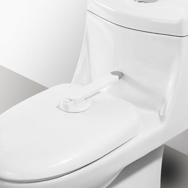 (Paquete de 3) Cerradura para inodoro blanca Seguridad para niños - Cerradura ideal para asiento de inodoro a prueba de bebés con adhesivo - Fácil instalación, no se necesitan herramientas -